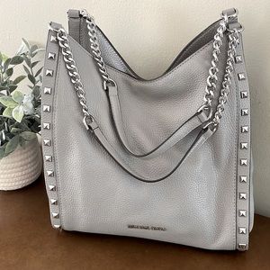 NWT MICHAEL KORS ASH GREY NEWBURY LEATHER TOTE